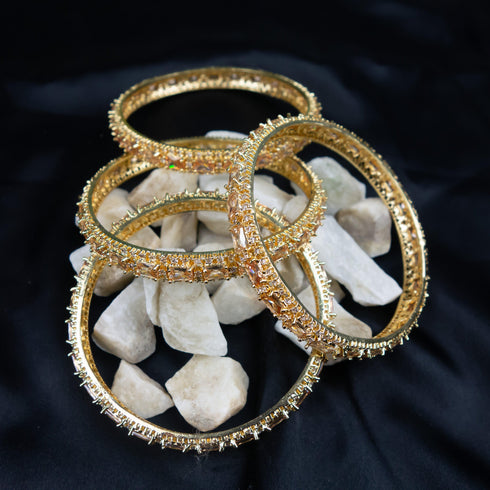 American Diamond Gold Silver Bangles - D96-1